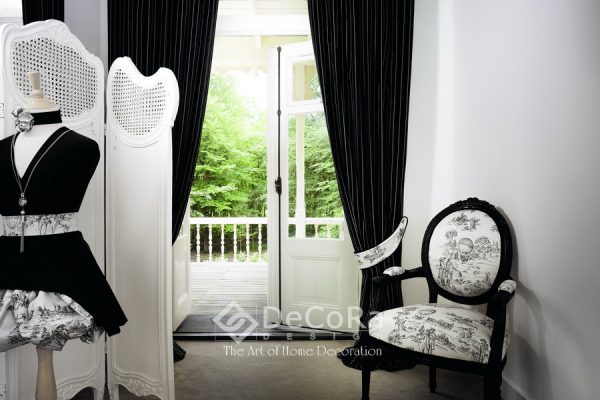 LKBT018-draperie-negru-dungi-alb-modern-scaun-tapisat-model