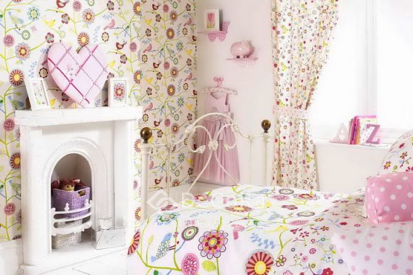 LPTT004-perdele-copii-fete-model-floral-roz-rosu-galben-albastru-verde-perne-decorative-buline