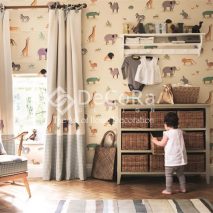 LSDA007_tapet_copii_animale_gradina_zoologica_elefant_girafa