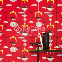 LSDP001_tapet_rosu_formegeometrice_alb_galben_superb