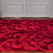 LSLLS009_DORA_covor_dreptunghi_ornament_piele_rosu