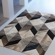 LSLLS019_NEWVILLE_covor_dreptunghi_piele_negru_bej_crem_gri_repetitie_romb