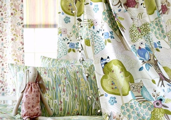 PPTT010-perdele-copii-desene-verde-albastru-alb