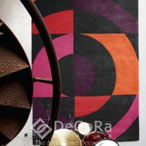 PxxC144-covor-model-geometric-portocaliu-mov-negru