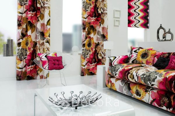 SXXT294-draperie-model-floral-rosu-verde-maro-portocaliu-modern