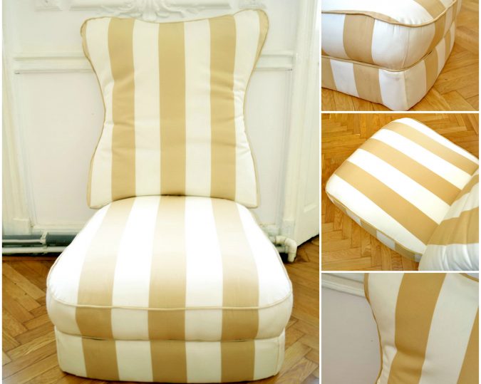 tapiterie fotoliu spatar sezut dungi