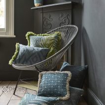 CANOPY CAM 1-PERNE-DECORATIVE-IMPRIMEU-FRUNZE-ALBASTRU-VERDE-FRANJURI-VERZI