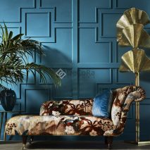 LOST HORIZON CAM 4-TAPITERIE-TABURET-IMPRIMEU-FLORAL-NUANTE-MARO-BEJ-ALB-ALBASTRU-PERNA-DECOR-ALBASTRU-ROYAL-MATASE