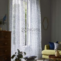 SERENITY CAM 5-PERDEA-ALBA-INSERTII-NEGRE-MODEL-FLORAL