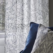 SERENITY CAM 7-PERDEA-ALBA-INSERTII-NEGRE-MODEL-FLORAL