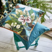 SOUTH PACIFIC CAM 4-PERNE-DECORATIVE-IMPRIMEU-MODEL-FLORAL-ALB-VERDE-ALBASTRU