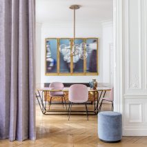 Simta Tevere 3-DRAPERII-CATIFEA-SCAUNE-CATIFEA-ROZ-TABURET-CATIFEA-BLEU