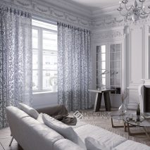 Simta Turchese 31355 a-PERDELE-LIVING-IMPRIMEU-FRUNZE