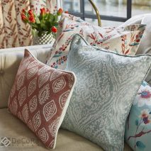 TRESCO CAM 5-PERNE-DECORATIVE-INSERTII-FLORALE-IMPRIMEU-ROSU-ALB