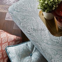 TRESCO CAM 6-PERNE-DECORATIVE-IMPRIMEU-ALB-ROSU-BLEU-TAPITERIE-TABURET