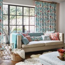 TRESCO MAIN-SET-DECOR-LIVING-DRAPERII-IMPRIMEU-FLORAL-PERNE-DECORATIVE-IMPRIMEU-CUVERTURA