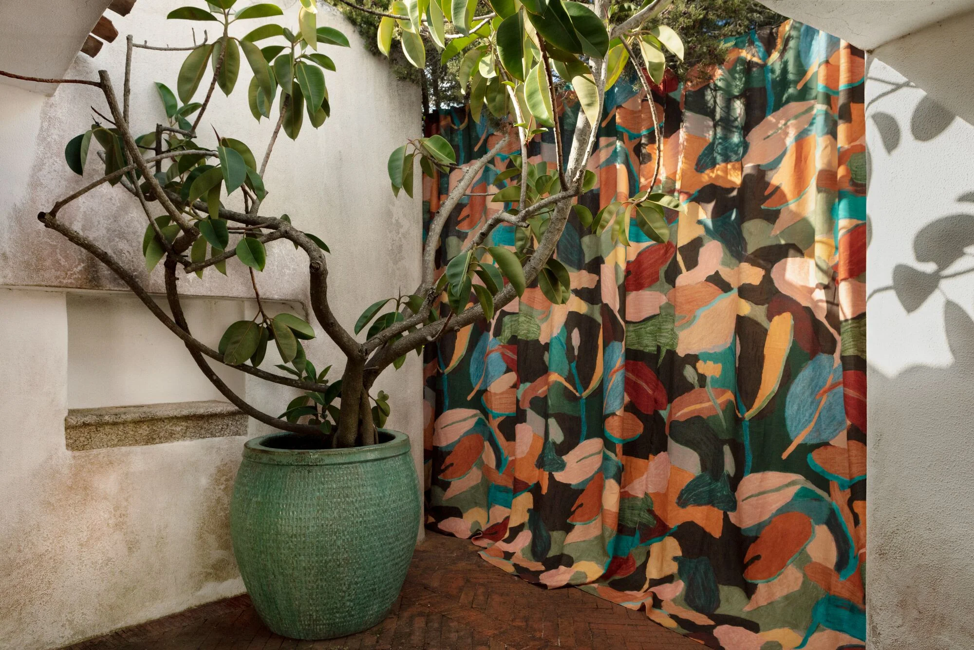 Draperii de in de lux pentru exterior multicolore