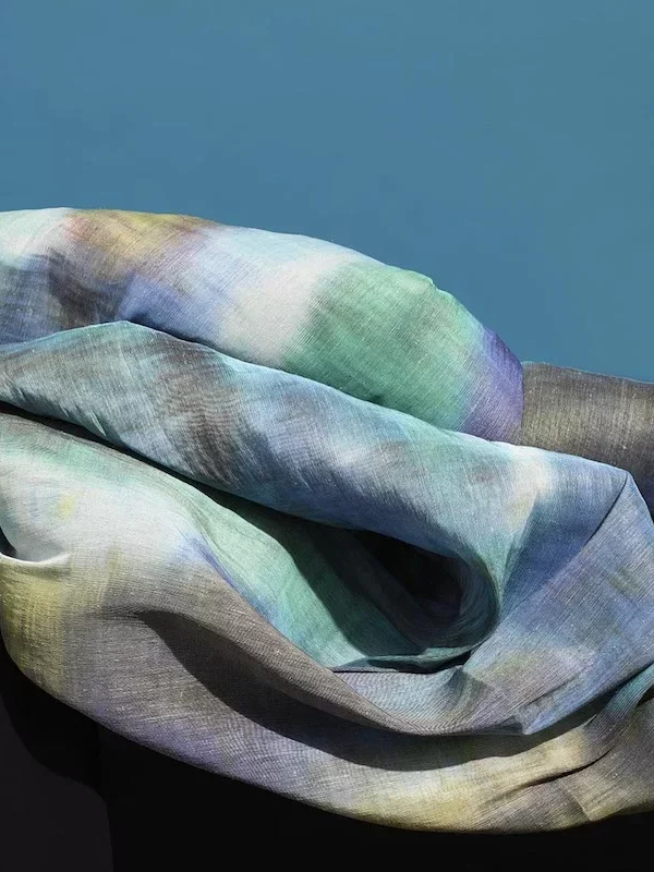 Draperii de in de lux cu model tye dye multicolor