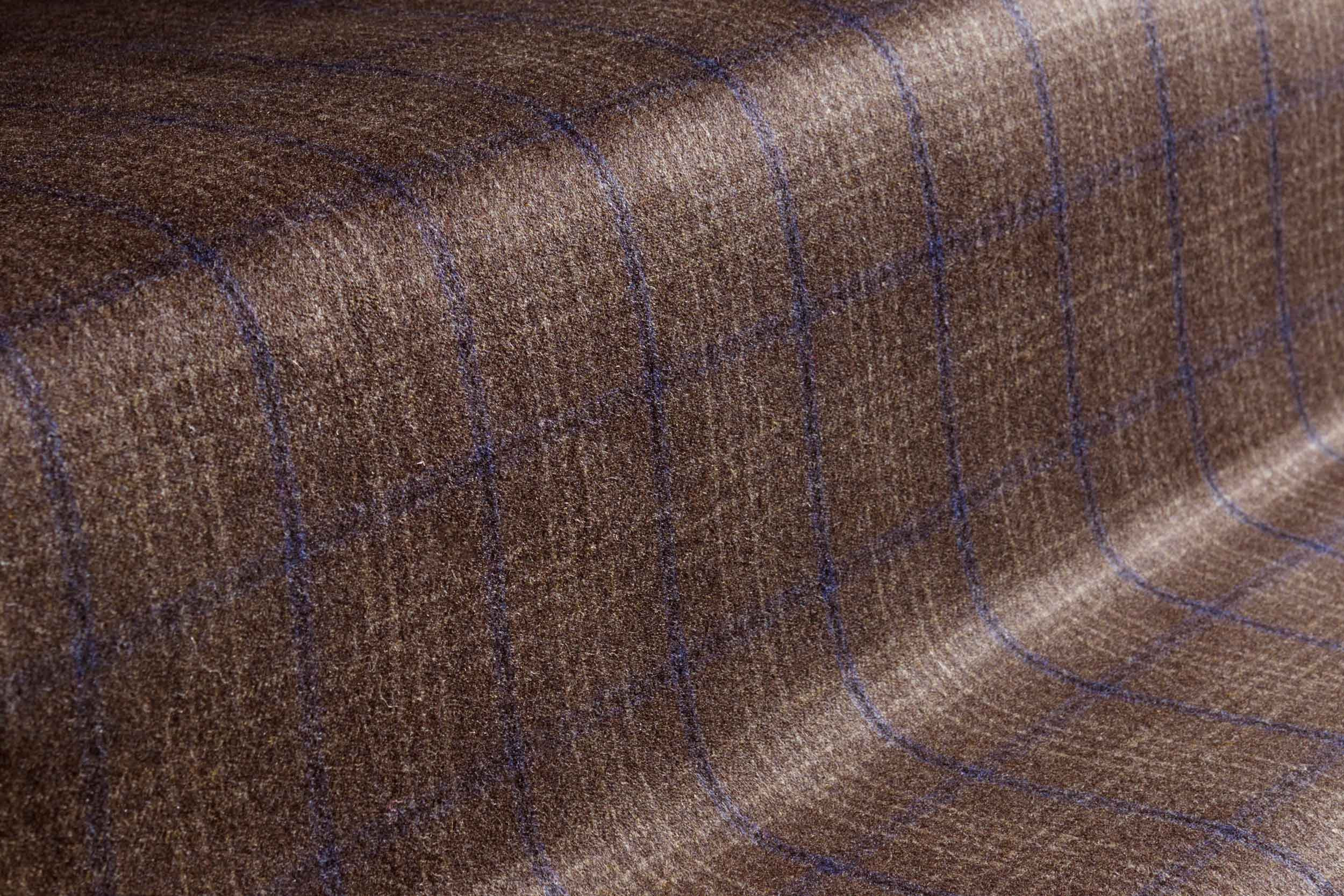 Material maro imprimat pentru draperii fonoabsorbante de lux