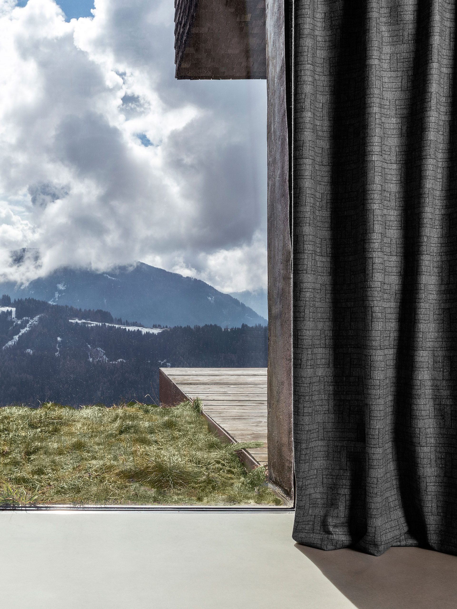 Draperie premium fonoabsorbantă gri închis