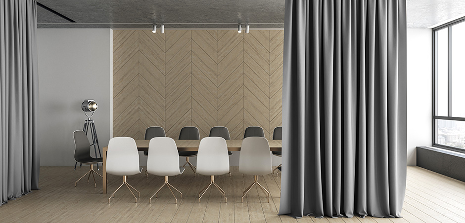 Draperii termice gri uni pentru birouri