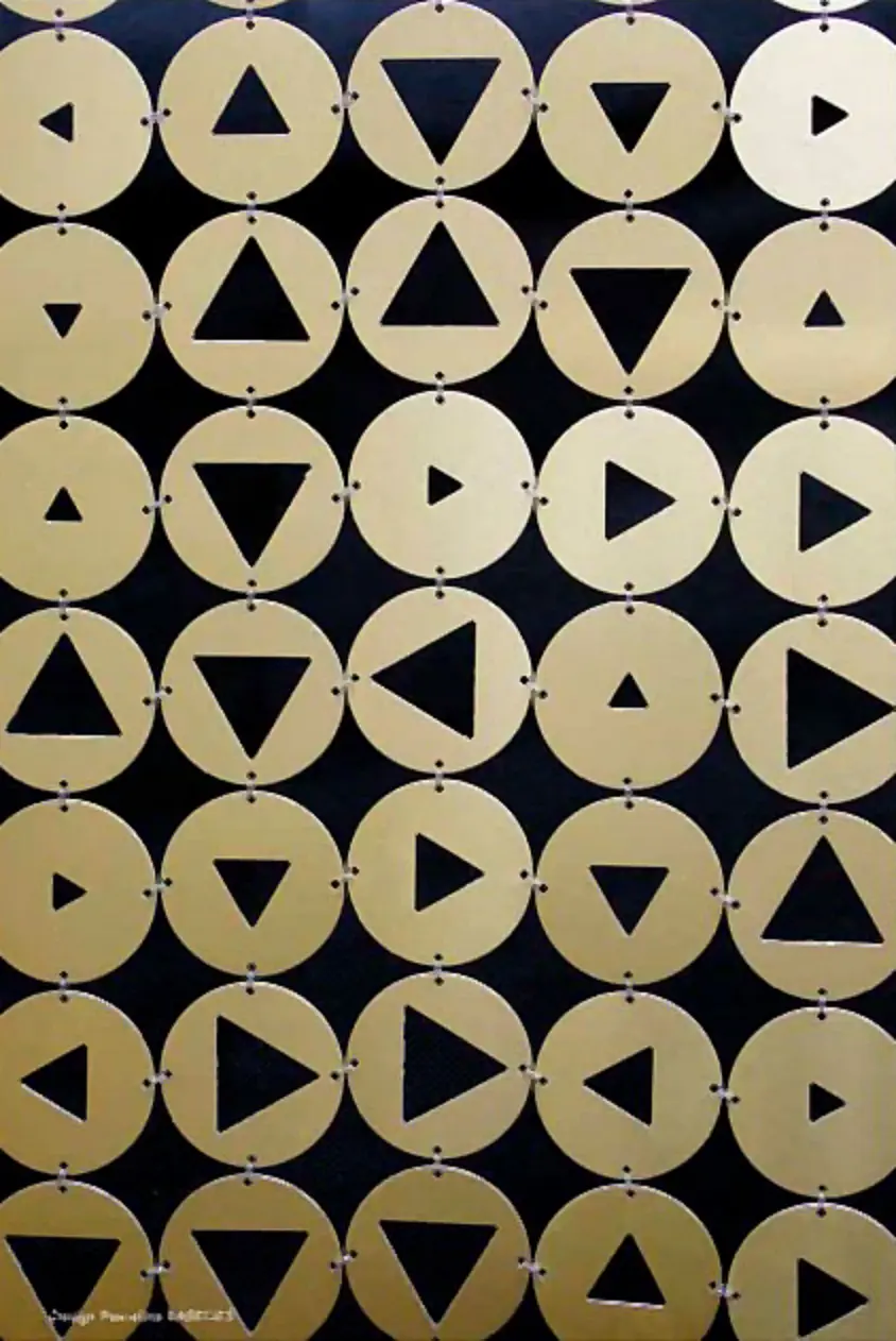 Perdele metalice geometrice aurii din inox sau aluminiu