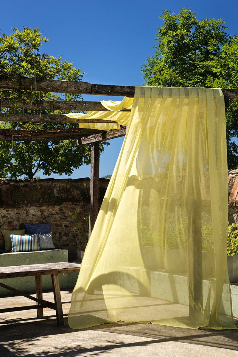 Perdele de exterior galbene uni