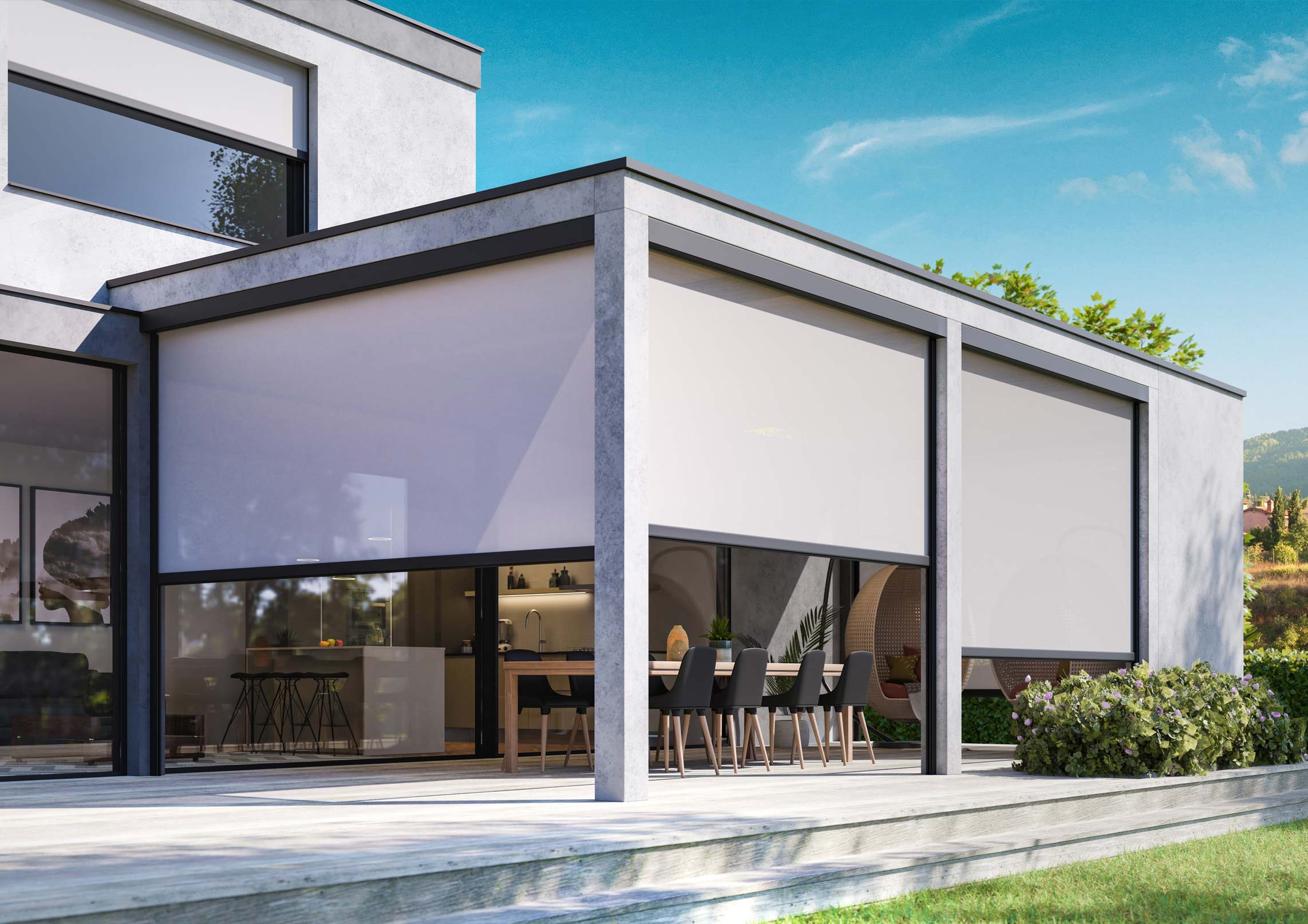 Panouri japoneze albastre