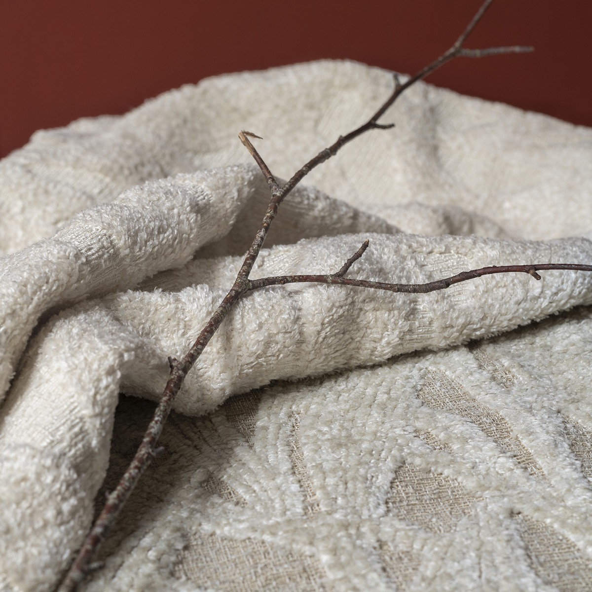 Draperii de bumbac de lux bej texturate