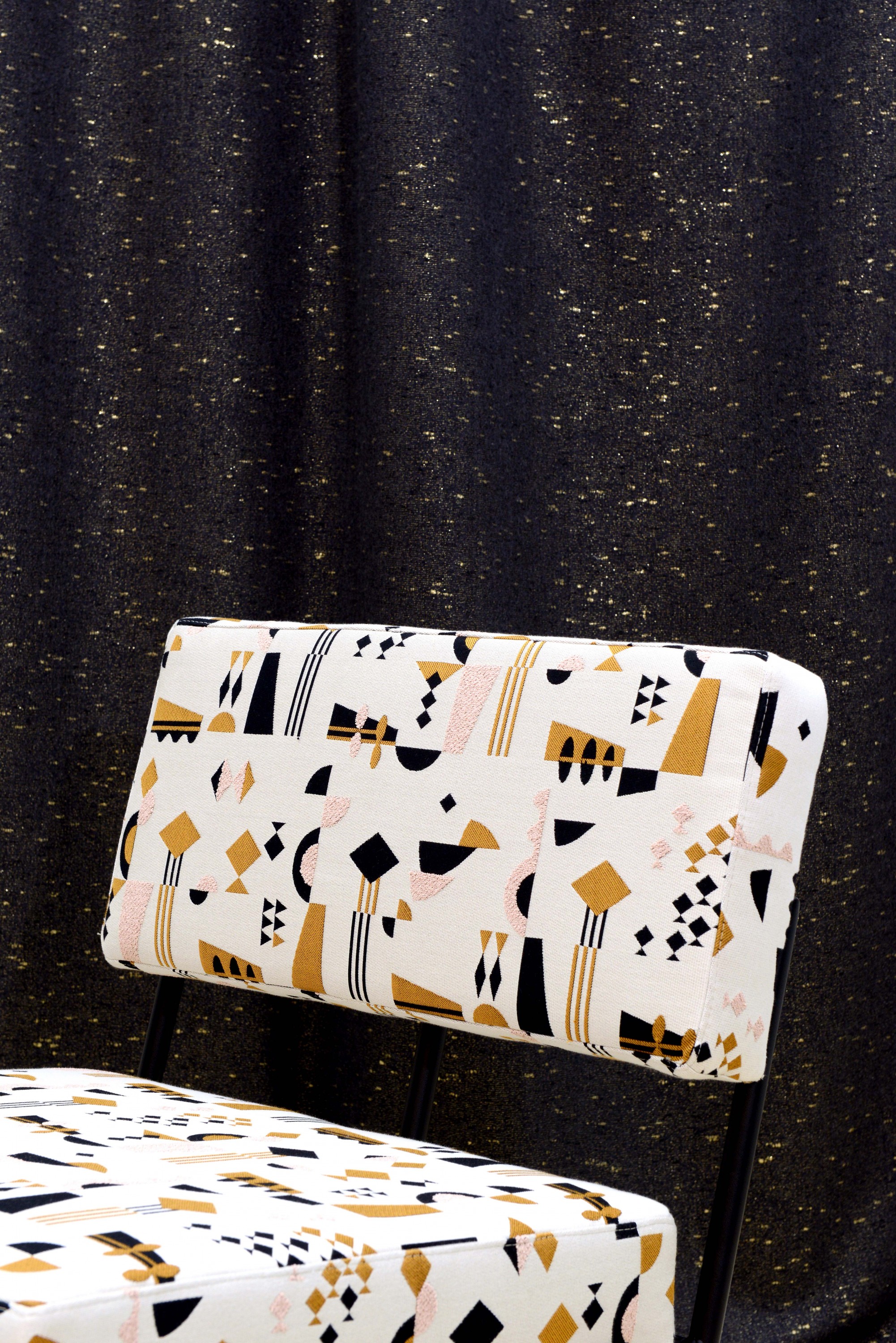 Draperii de lână de lux negre paiete strălucitoare