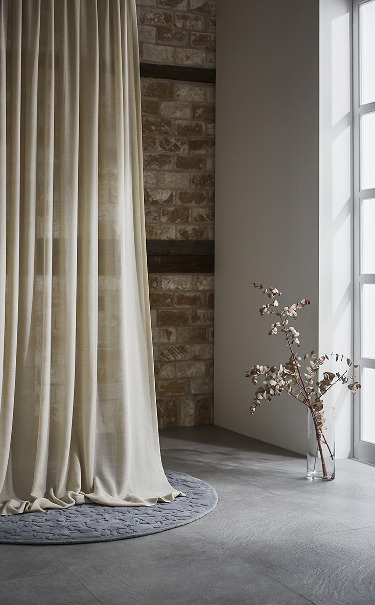 Perdele de lână de lux gri uni