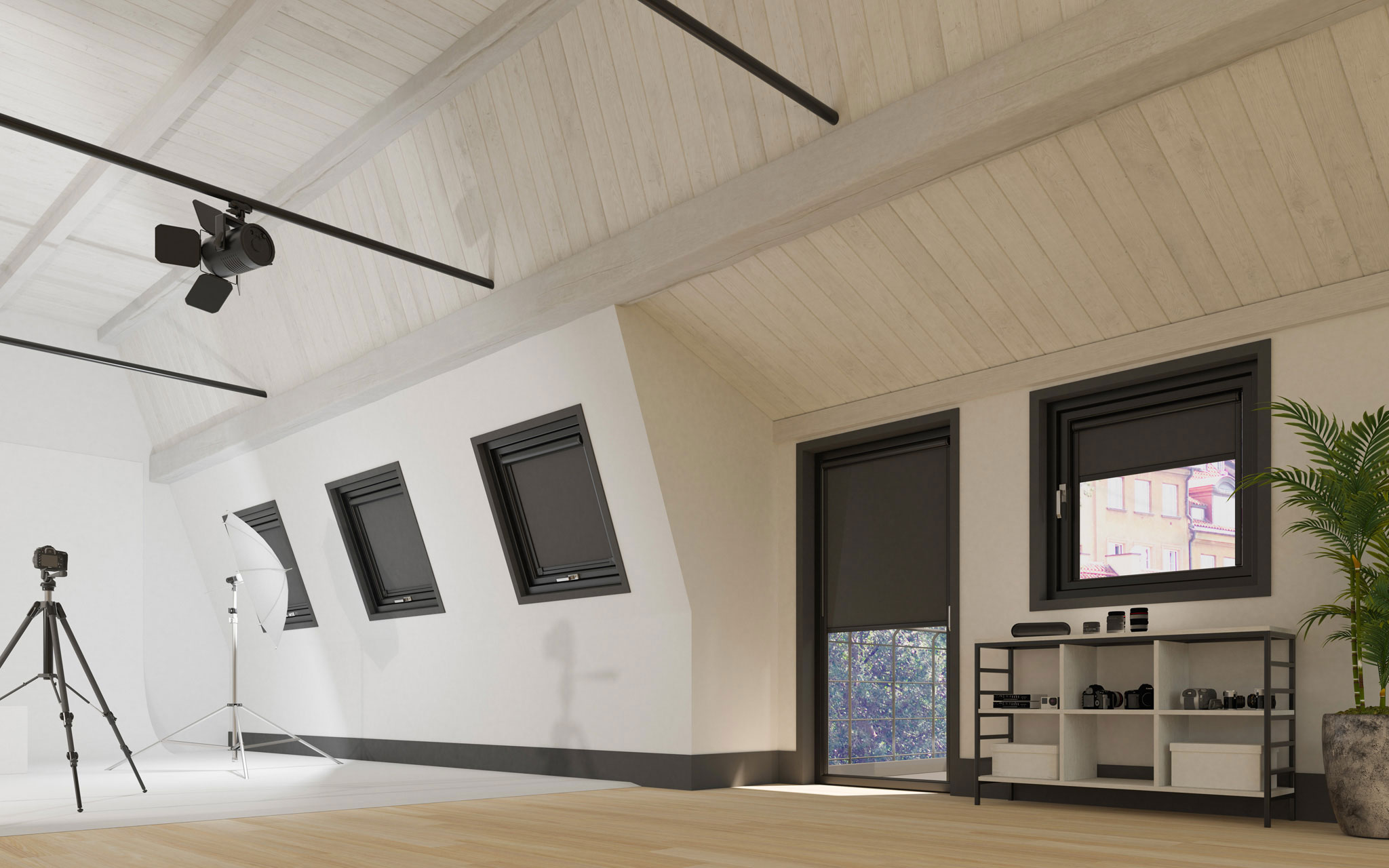 Rulouri blackout pentru studio