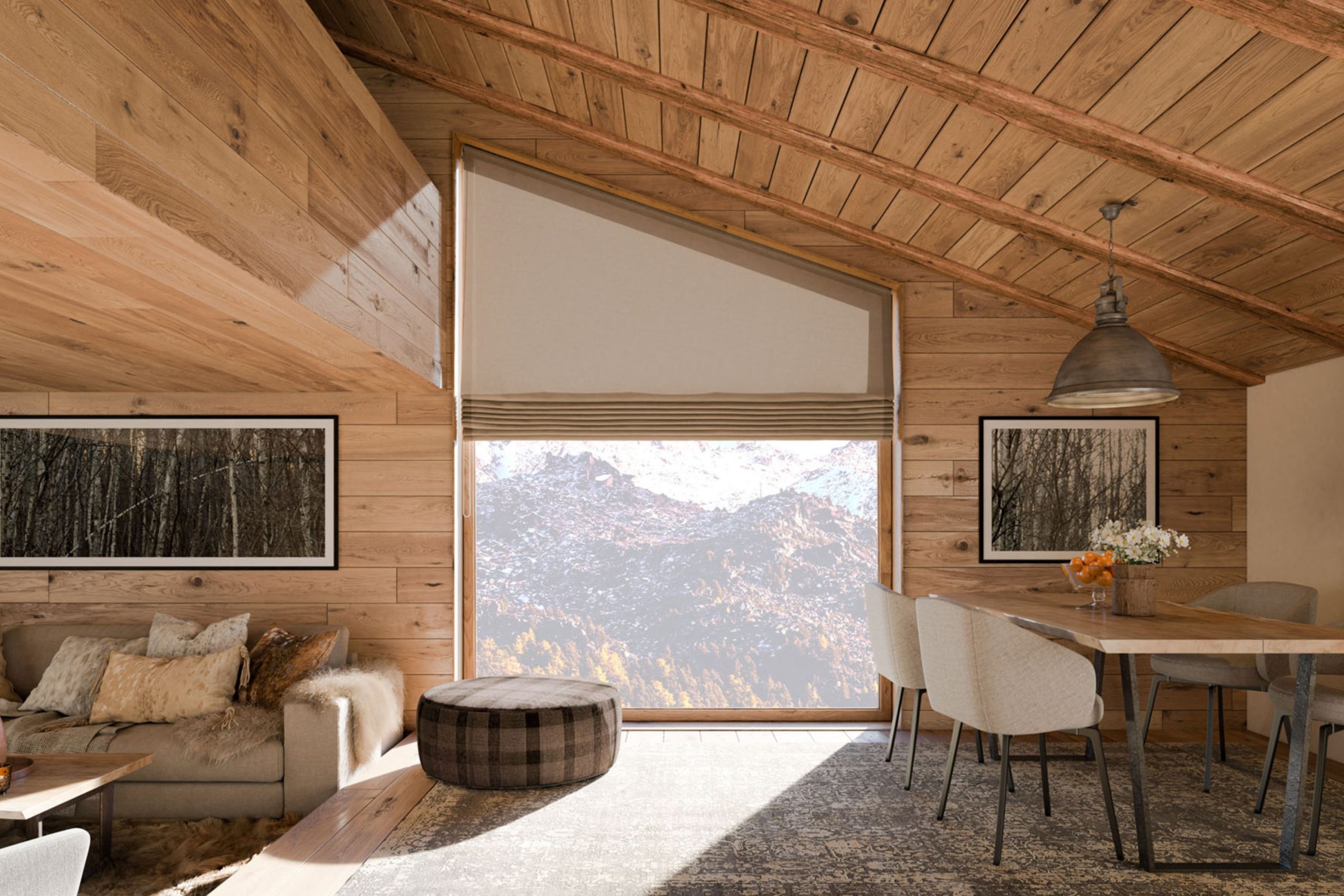 Storuri romane pentru living bej