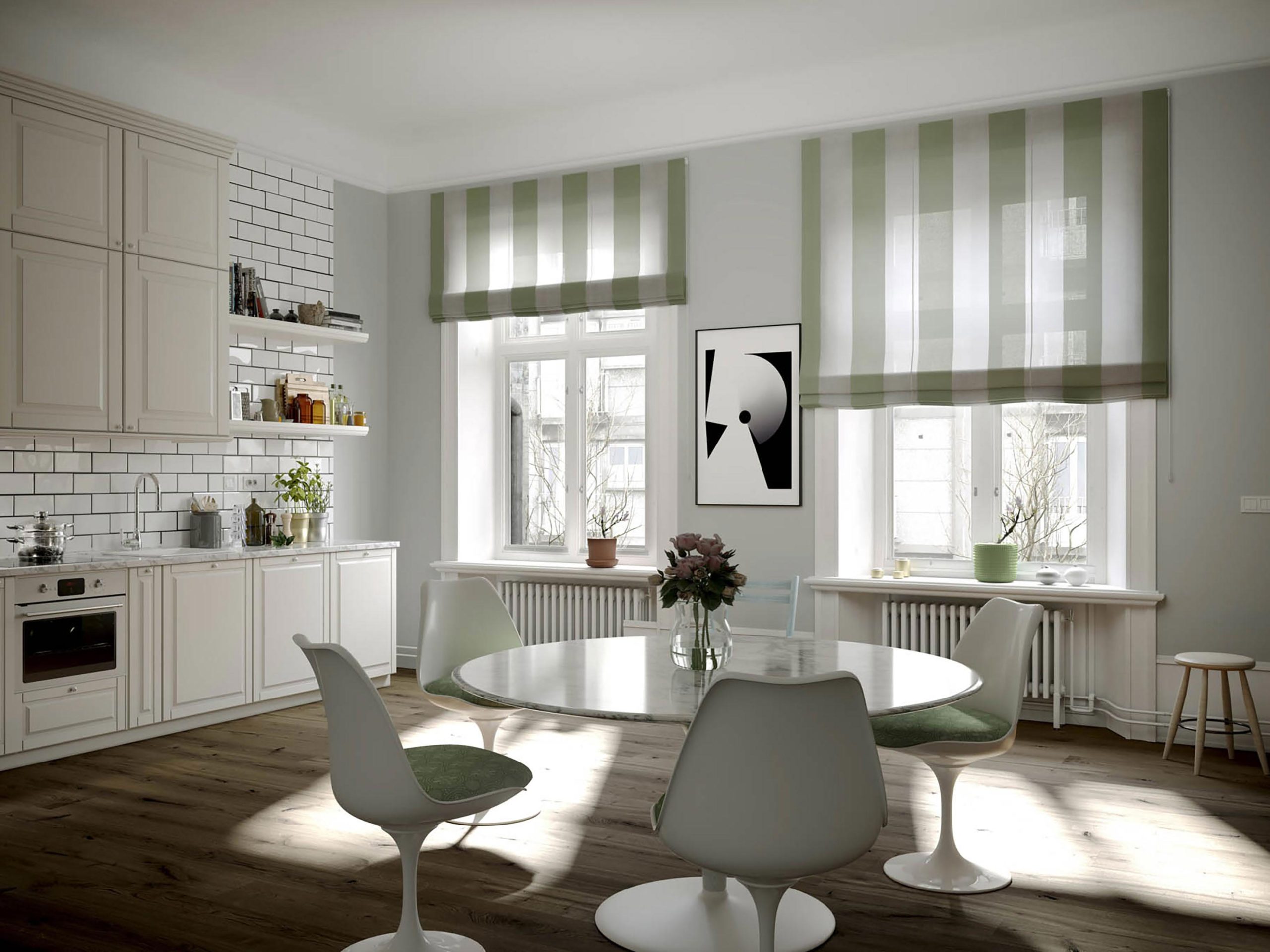 Storuri romane pentru living cu dungi