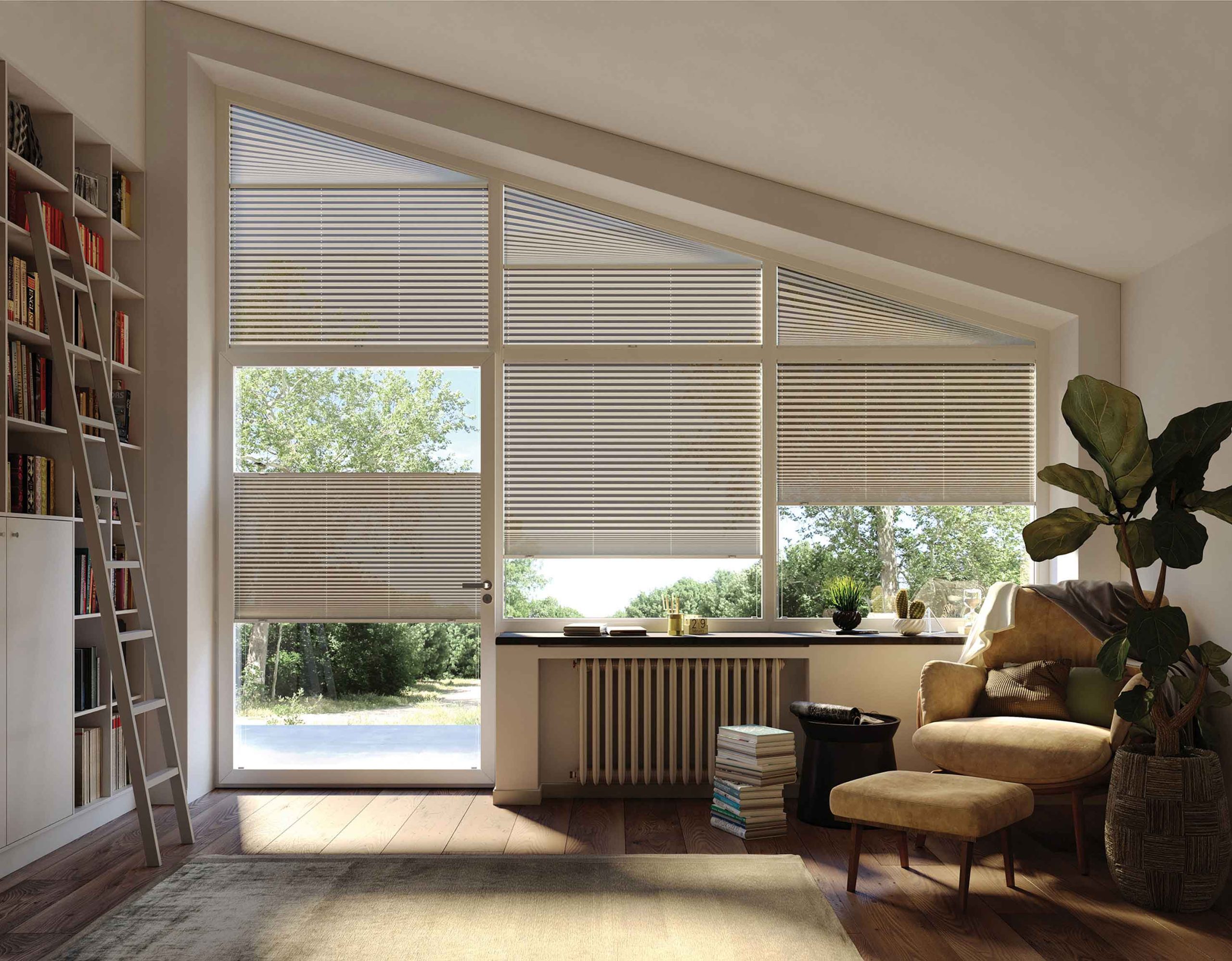 Plisee la comandă pentru living bej